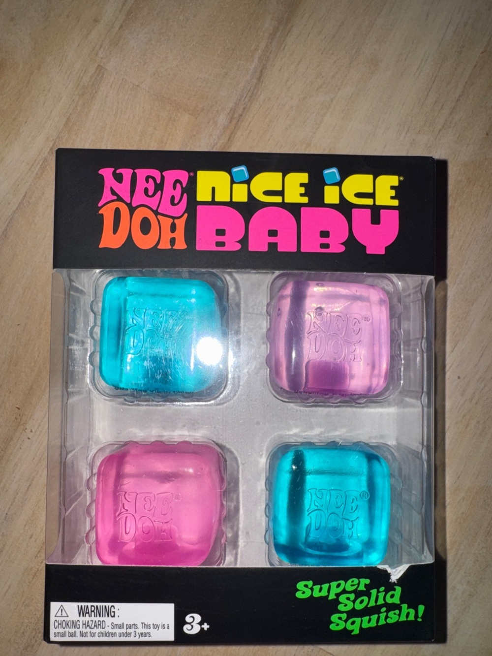Needoh Nice Ice Baby Super Solid Squish Pink, purple & Teal